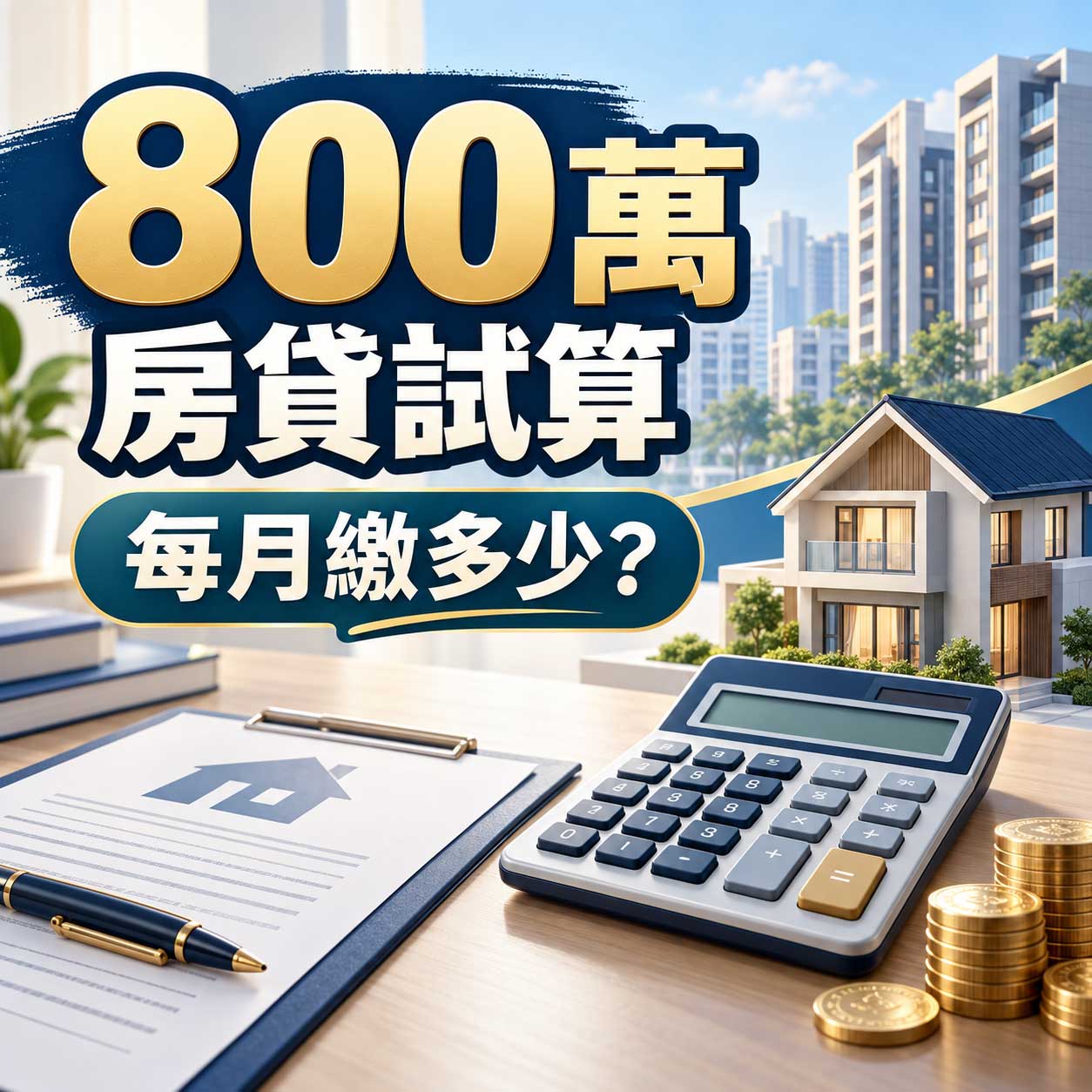 Read more about the article 800萬【房貸試算】每月繳多少？