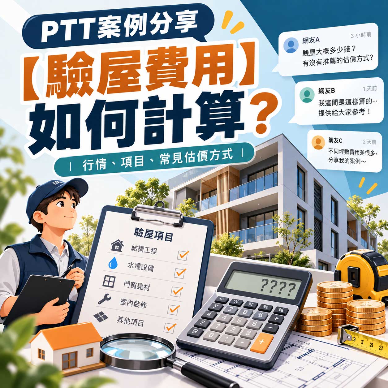 Read more about the article PTT案例分享【驗屋費用】如何計算？