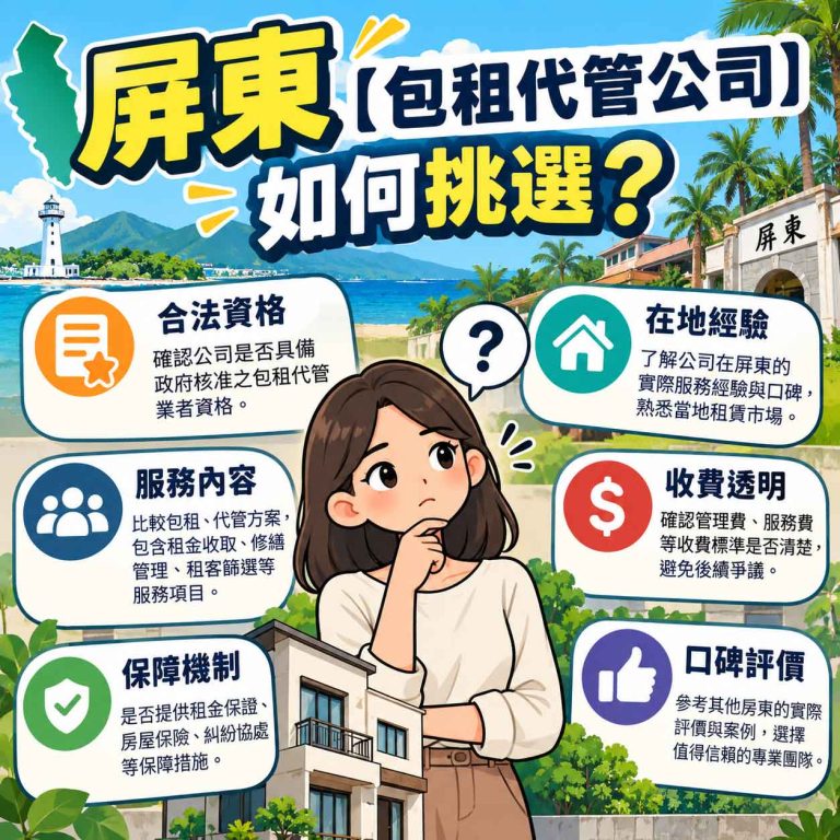 Read more about the article 屏東【包租代管公司】如何挑選？